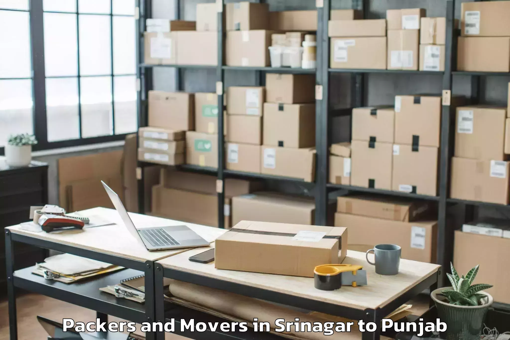 Trusted Srinagar to Ludhiana East Packers And Movers